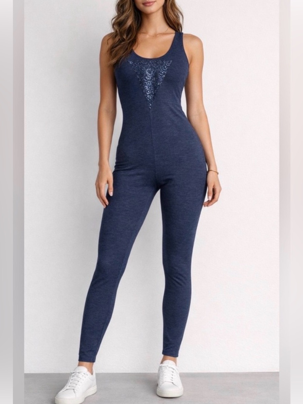 GAP Navy Sequin Trim Athletic Top